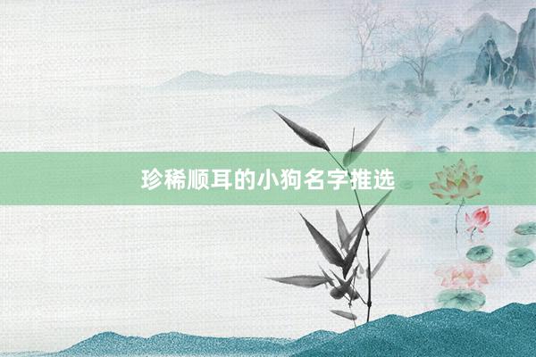 珍稀顺耳的小狗名字推选